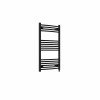 Fjord 1000 x 600mm Curved Black Prefilled Electric Heated Towel Rail