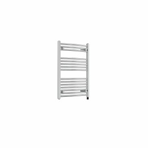 Fjord 800 x 600mm Curved Chrome Prefilled Electric Heated Towel Rail
