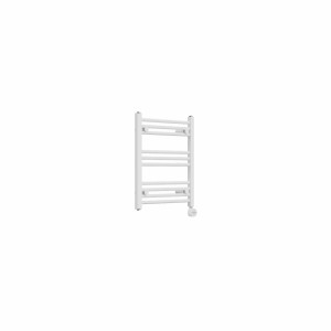 Bergen 600 x 500mm Straight White Thermostatic Touch Control Electric Heated Towel Rail