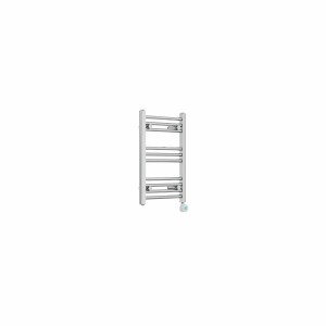 Bergen 600 x 400mm Straight Chrome Thermostatic Touch Control Electric Heated Towel Rail