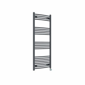 Fjord 1400 x 600mm Curved Anthracite Thermostatic Touch Control Wifi Electric Heated Towel Rail