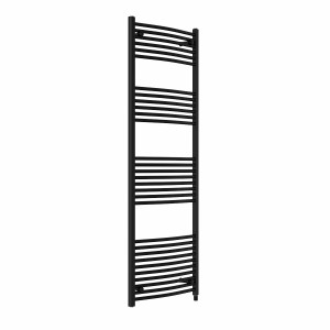 Fjord 1800 x 600mm Curved Black Prefilled Electric Heated Towel Rail