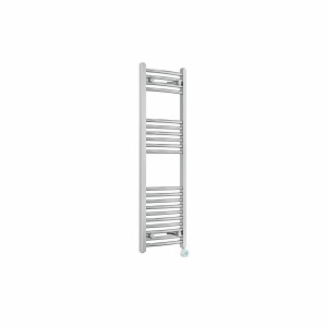 Fjord 1200 x 400mm Curved Chrome Thermostatic Touch Control Wifi Electric Heated Towel Rail