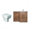 Calm Walnut Right Hand Combination Vanity Unit with RAK-Series 600 Toilet & Soft Close Seat & Concealed Cistern - 1100mm