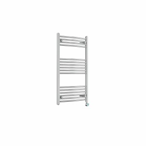 Fjord 1000 x 600mm Curved Chrome Thermostatic Touch Control Electric Heated Towel Rail
