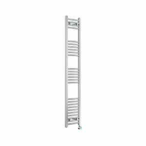Fjord 1600 x 300mm Curved Chrome Thermostatic Touch Control Electric Heated Towel Rail