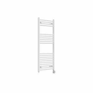 Fjord 1200 x 500mm Curved White Thermostatic Touch Control Electric Heated Towel Rail
