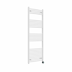 Fjord 1600 x 600mm Curved White Thermostatic Touch Control Electric Heated Towel Rail