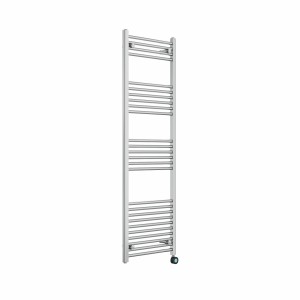 Bergen 1600 x 500mm Straight Chrome Thermostatic Touch Control Electric Heated Towel Rail
