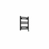 Fjord 600 x 500mm Curved Black Thermostatic Touch Control Electric Heated Towel Rail