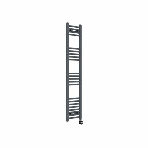 Fjord 1400 x 300mm Curved Anthracite Thermostatic Touch Control Electric Heated Towel Rail