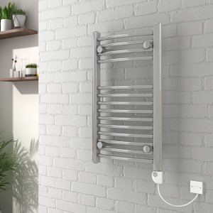 Vienna 700 x 400mm Curved Chrome Electric Heated Thermostatic Towel Rail