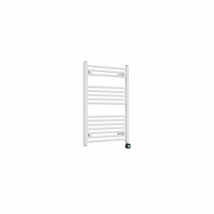 Bergen 800 x 600mm Straight White Thermostatic Touch Control Electric Heated Towel Rail