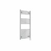 Fjord 1200 x 600mm Curved Chrome Thermostatic Wifi Control Electric Heated Towel Rail