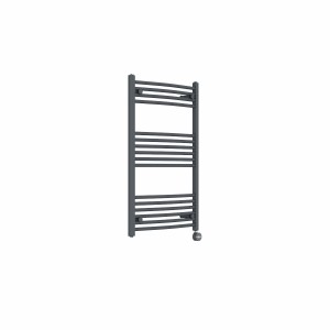 Fjord 1000 x 600mm Curved Anthracite Thermostatic Touch Control Electric Heated Towel Rail