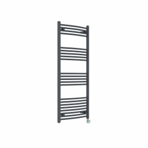 Fjord 1400 x 600mm Curved Anthracite Thermostatic Touch Control Electric Heated Towel Rail
