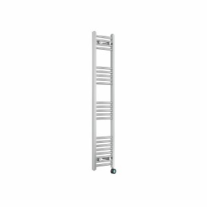 Fjord 1400 x 300mm Curved Chrome Thermostatic Touch Control Electric Heated Towel Rail
