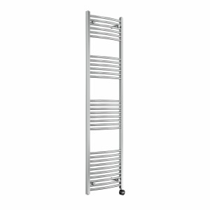 Fjord 1800 x 500mm Curved Chrome Thermostatic Touch Control Electric Heated Towel Rail
