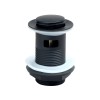 Black Round Slotted Click Clack Basin Waste Matt Black