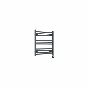 Bergen 600 x 600mm Straight Anthracite Thermostatic Touch Control Electric Heated Towel Rail