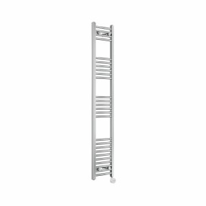 Fjord 1600 x 300mm Curved Chrome Thermostatic Touch Control Electric Heated Towel Rail
