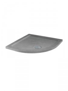 800 x 800mm ABS Stone Low Profile Grey Sparkle Quadrant 550mm Radius Shower Tray