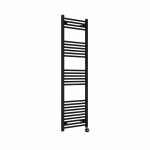 Bergen 1600 x 500mm Straight Black Thermostatic Touch Control Electric Heated Towel Rail