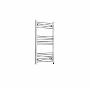 Bergen 1000 x 600mm Straight Chrome Prefilled Electric Heated Towel Rail