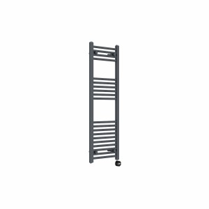 Bergen 1200 x 400mm Straight Anthracite Thermostatic Touch Control Electric Heated Towel Rail