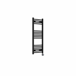Fjord 1000 x 400mm Curved Black Thermostatic Touch Control Electric Heated Towel Rail