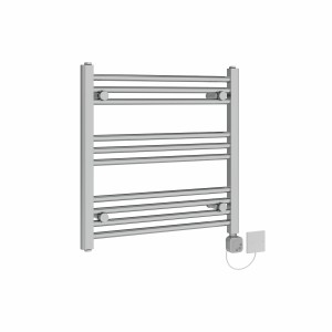 Bergen 600 x 600mm Straight Chrome HEC Thermostatic Electric Heated Towel Rail