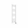 Fjord 1400 x 400mm Curved White Thermostatic Touch Control Electric Heated Towel Rail