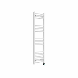 Fjord 1400 x 400mm Curved White Thermostatic Touch Control Electric Heated Towel Rail