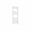Fjord 1200 x 500mm Curved White Thermostatic Touch Control Electric Heated Towel Rail