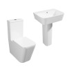 Cordoba Square Close Coupled Toilet & Basin Cloakroom Suite