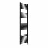 Bergen 1800 x 500mm Straight Black Thermostatic Touch Control Electric Heated Towel Rail