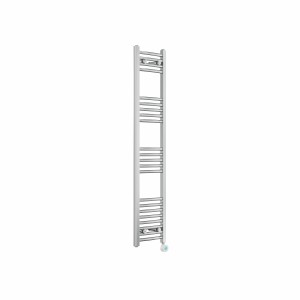 Fjord 1400 x 300mm Curved Chrome Thermostatic Touch Control Electric Heated Towel Rail