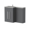 Calm Gloss Grey Left Hand Combination Vanity Set with Concealed Cistern (No Toilet)