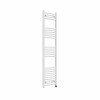 Fjord 1600 x 400mm Curved White Prefilled Electric Heated Towel Rail