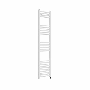 Fjord 1600 x 400mm Curved White Prefilled Electric Heated Towel Rail