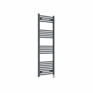 Fjord 1400 x 500mm Curved Anthracite Thermostatic Touch Control Electric Heated Towel Rail
