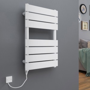 Juva 650 x 400 mm White 100 w Electric Flat Panel Heated Towel Rail