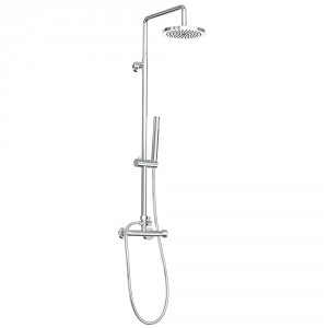 Como - Exposed Thermostatic Shower Set With Round Head - Chrome