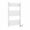 Fjord 1000 x 600mm Curved White HEC Thermostatic Electric Heated Towel Rail