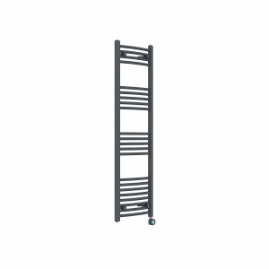 Fjord 1400 x 400mm Curved Anthracite Thermostatic Touch Control Wifi Electric Heated Towel Rail