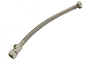 15mm X 3/4" Flexible Tap Connector with Isolating Valve 300mm
