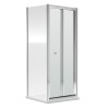 Calder - 760mm Bi-Fold Shower Door with 800mm Side Panel - Chrome