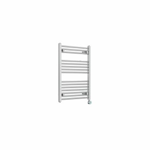 Bergen 800 x 600mm Straight Chrome Thermostatic Touch Control Electric Heated Towel Rail