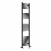 Bergen 1800 x 400mm Dual Fuel Straight Black Thermostatic Electric Heated Towel Rail