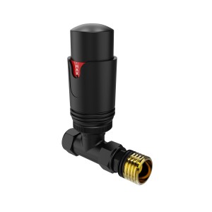 Thermostatic Straight Designer Radiator Valve - Black